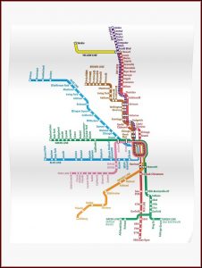 Chicago El Train Map Poster