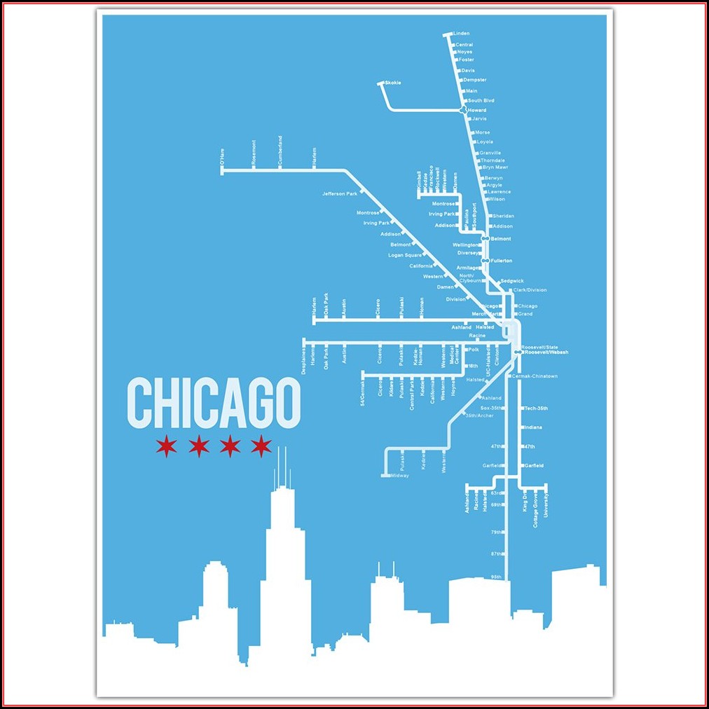 Chicago Train Map Poster