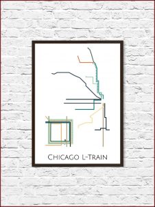 Chicago Transit Map Poster