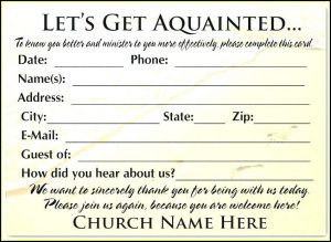 Church Guest Card Template