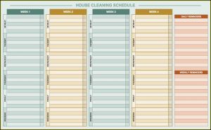 Cleaning Checklist Template Excel Free Download