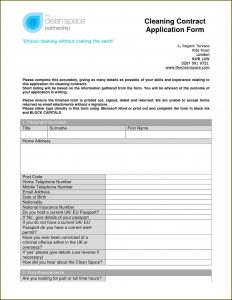 Cleaning Contracts Templates Free