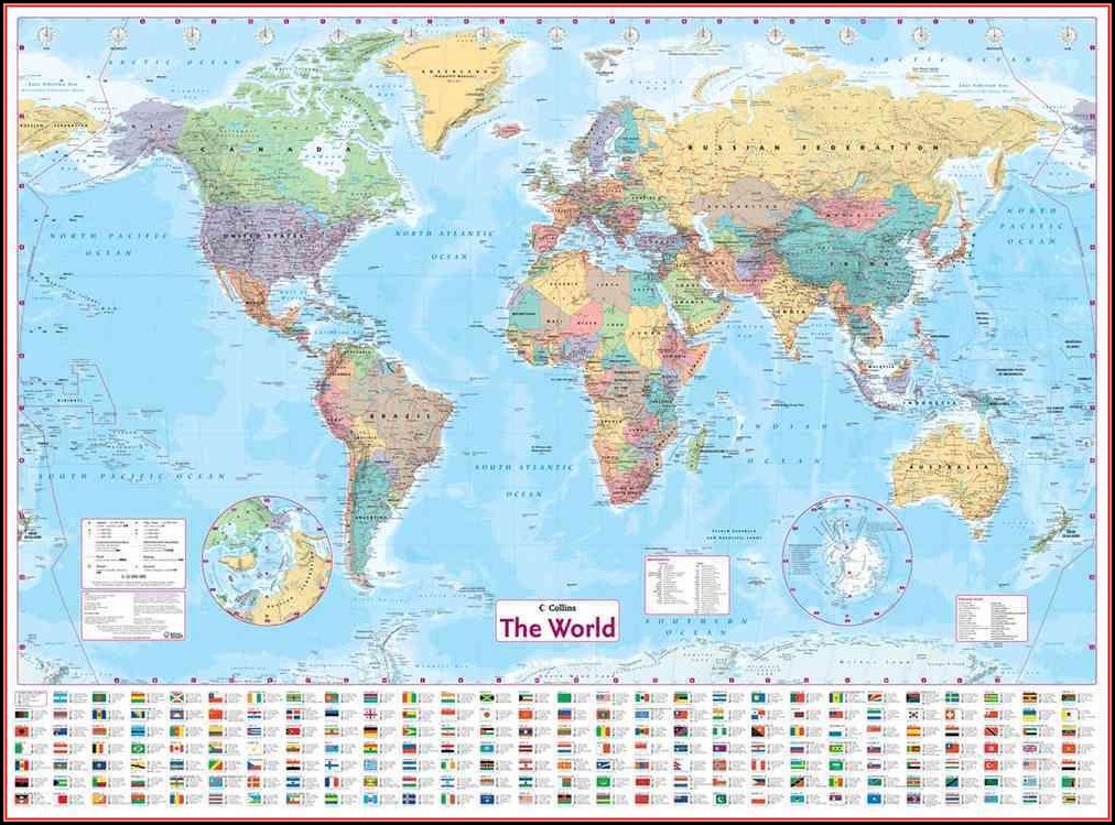 Collins World Map Laminated