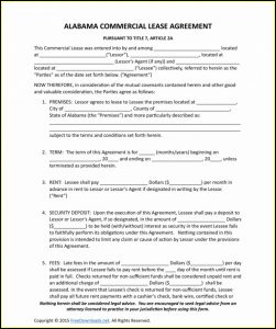Commercial Lease Agreement Template Free Pdf