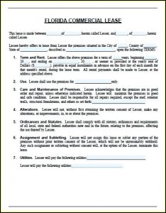 Commercial Lease Agreement Template Free Pdf Uk
