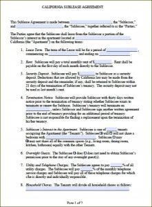 Commercial Sublease Agreement Template Free