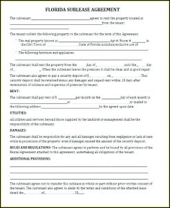 Commercial Sublet Lease Agreement Template