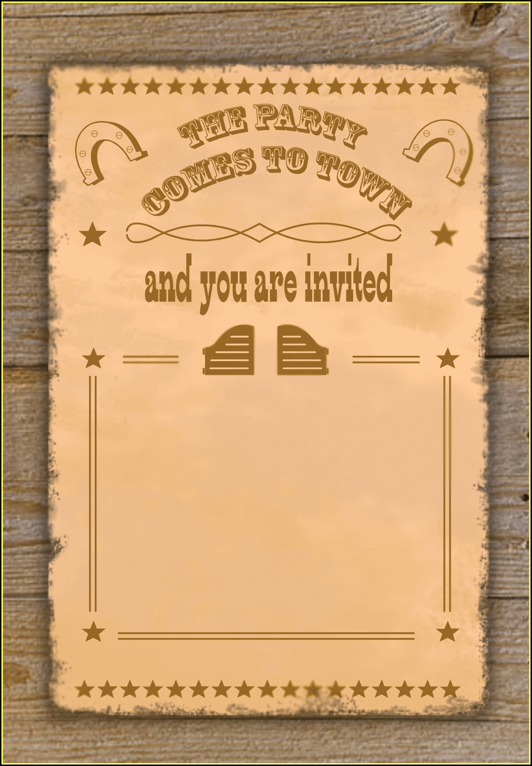 Cowboy Birthday Invitation Template
