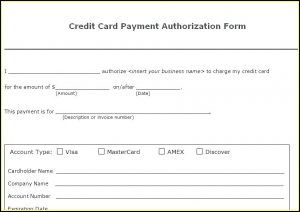 Credit Card Direct Debit Form Template