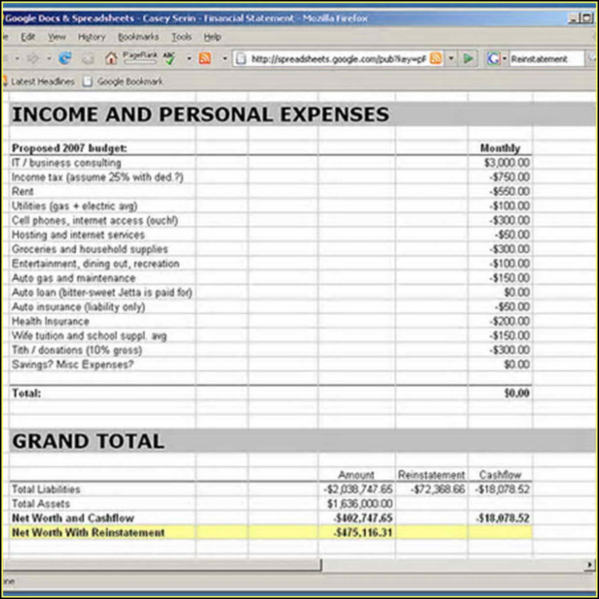 Daily Income And Expenses Excel Template