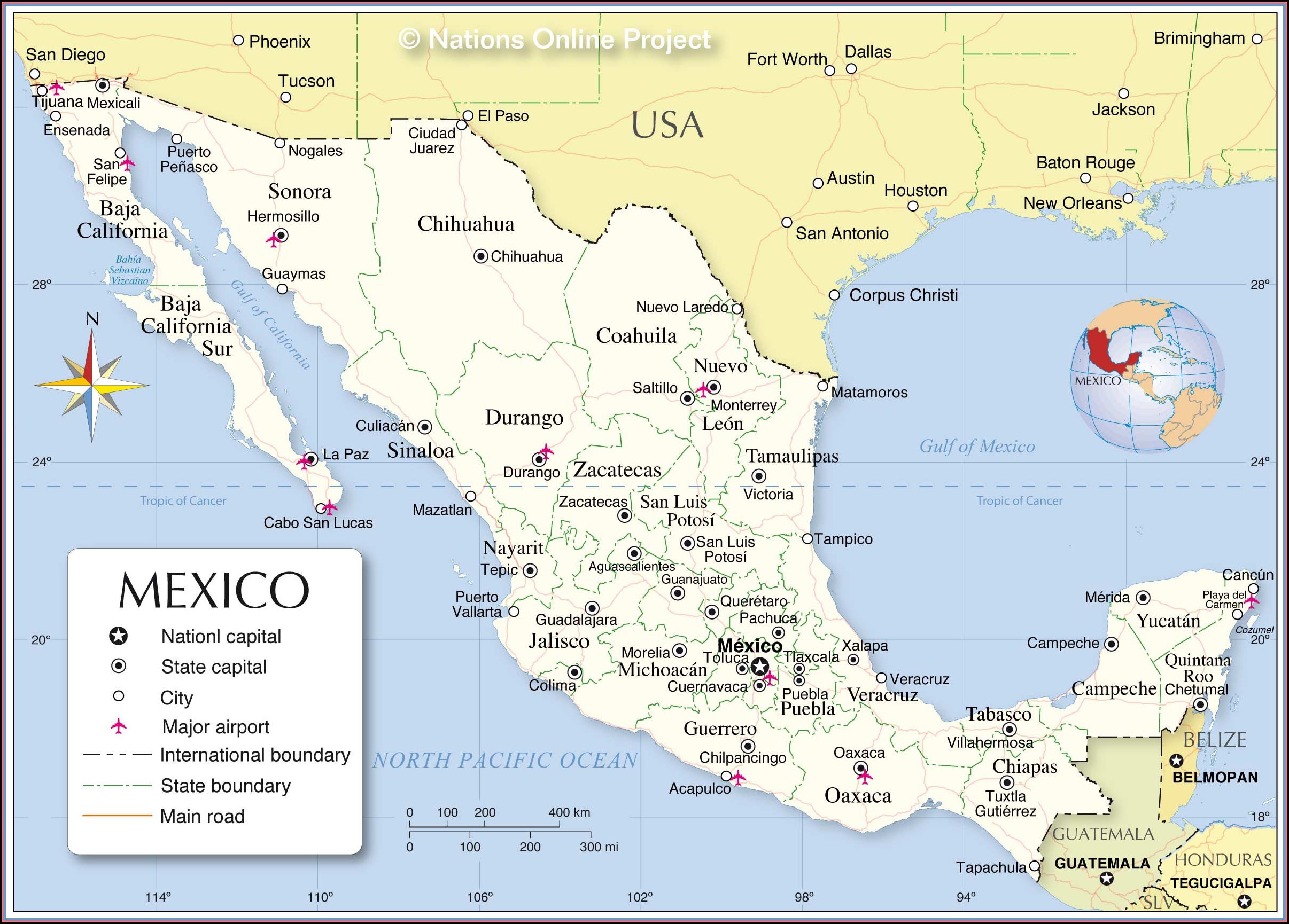 Detailed Map Of Baja California Mexico
