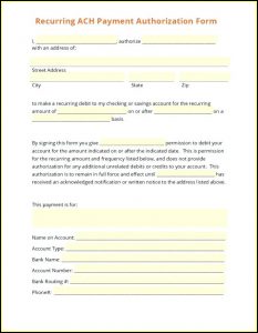 Direct Debit Authorization Form Template