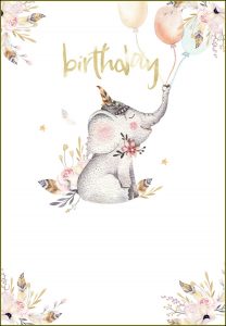 Elephant Birthday Invitation Template
