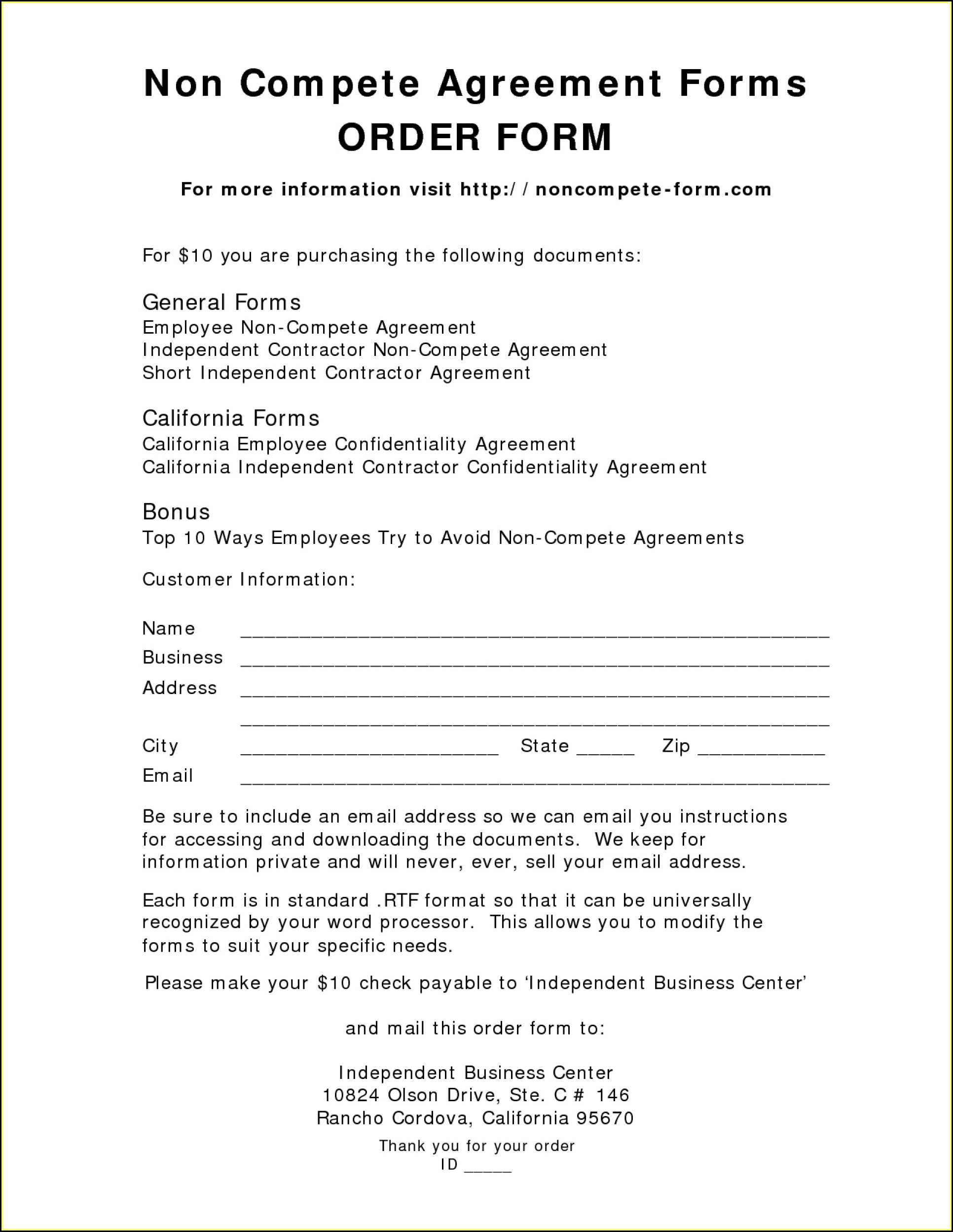 Employee Confidentiality Non Compete Agreement Template