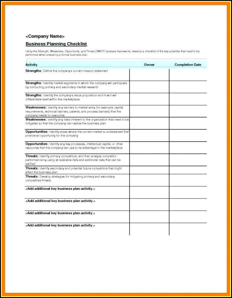 Event Checklist Template Excel Free