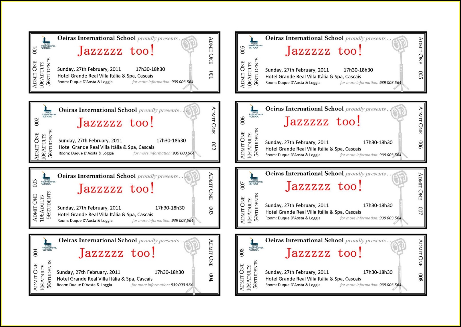 Event Ticket Template Free Download Word