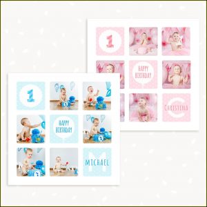 First Birthday Collage Template