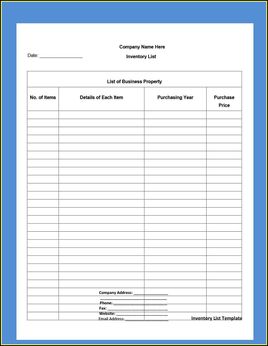 Food Inventory Templates Free Excel