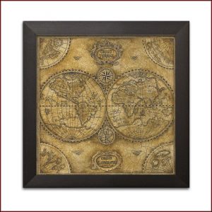 Framed Vintage World Map