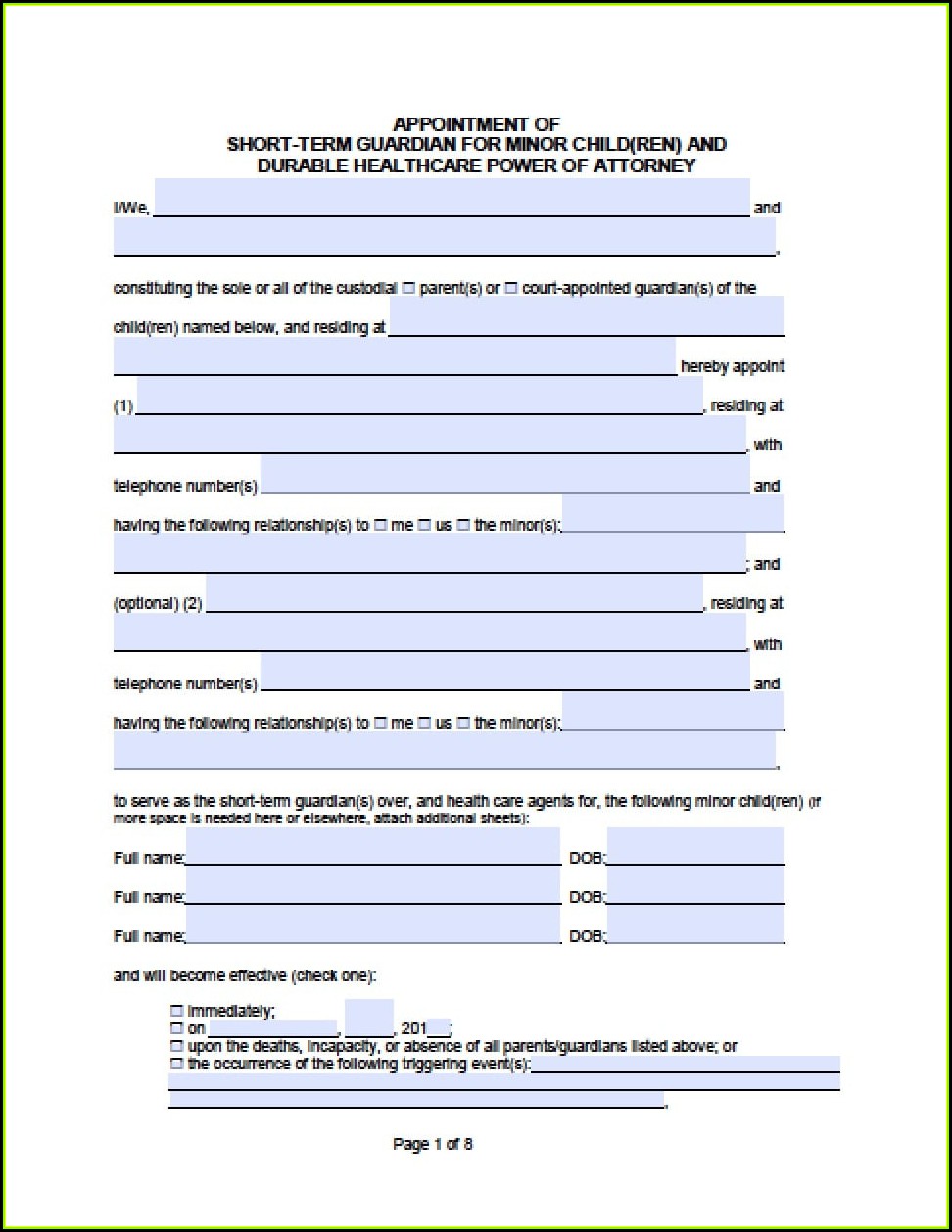 Free California Durable Power Of Attorney For Health Care Form