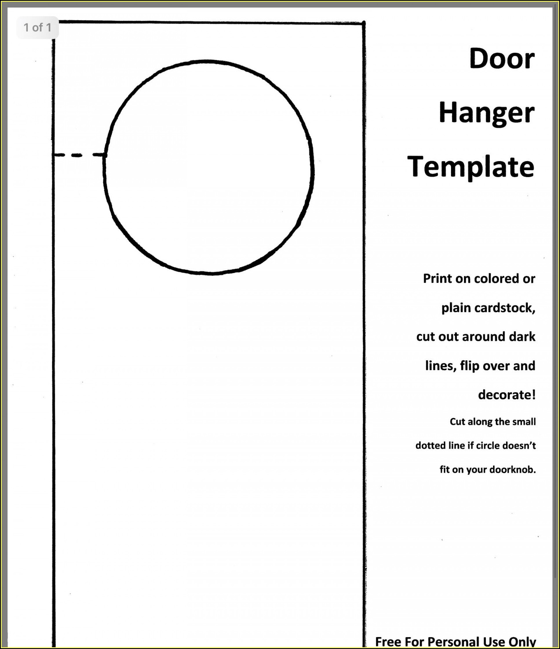 Free Downloadable Door Hanger Templates