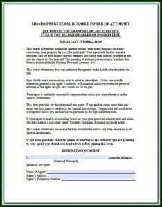 Free Durable Power Of Attorney For Health Care Form Washington State