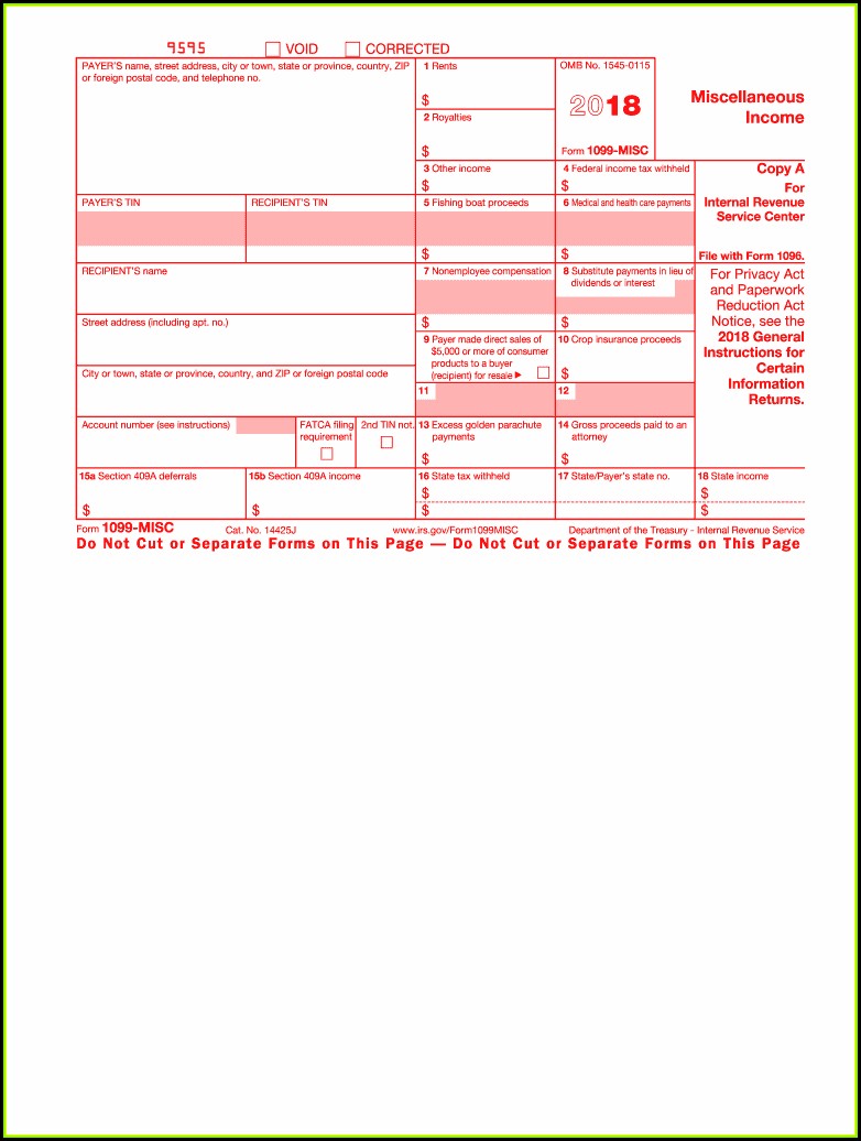 Free Fillable 1099 Form 2018