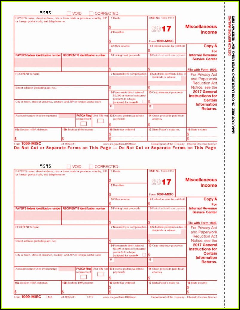 Free Fillable 1099 Misc Form 2015 Template