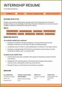 Free Internship Resume Template