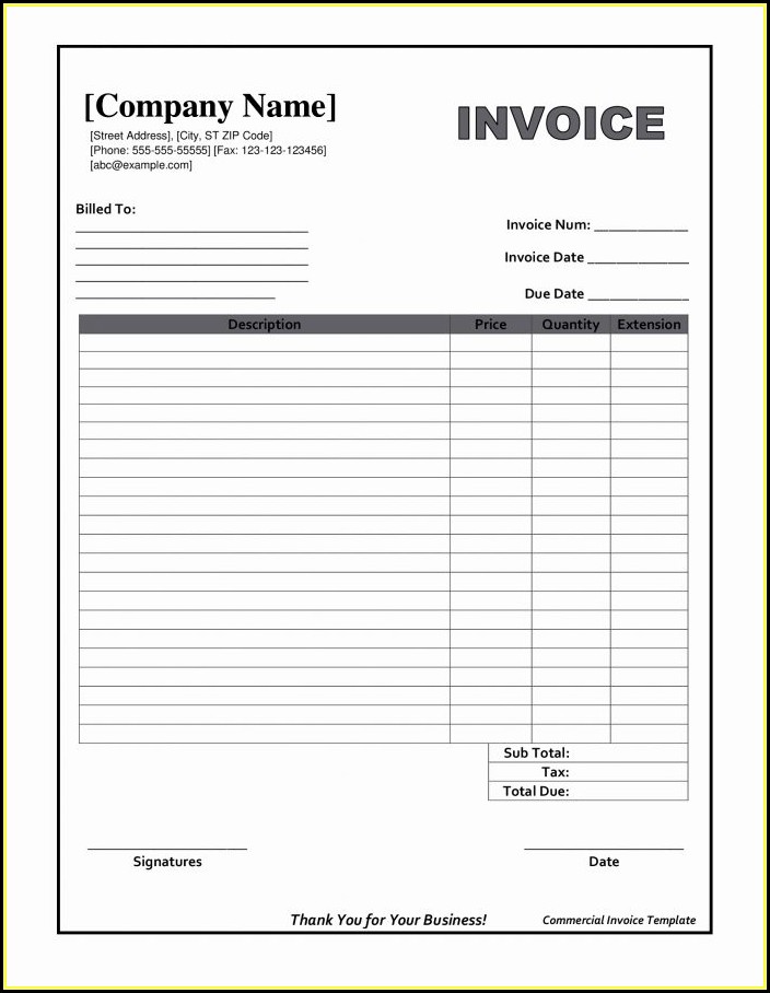 Free Invoice Template For Microsoft Word