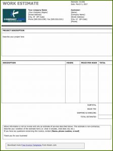 Free Painting Contractor Estimate Form