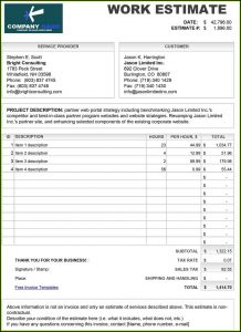 Free Printable Construction Estimate Forms
