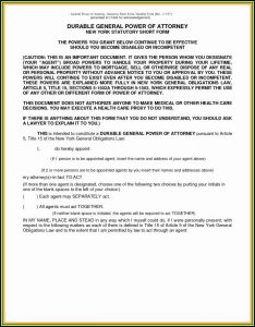 Free Printable Durable Power Of Attorney Form Florida
