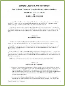 Free Printable Last Will And Testament Forms Pdf