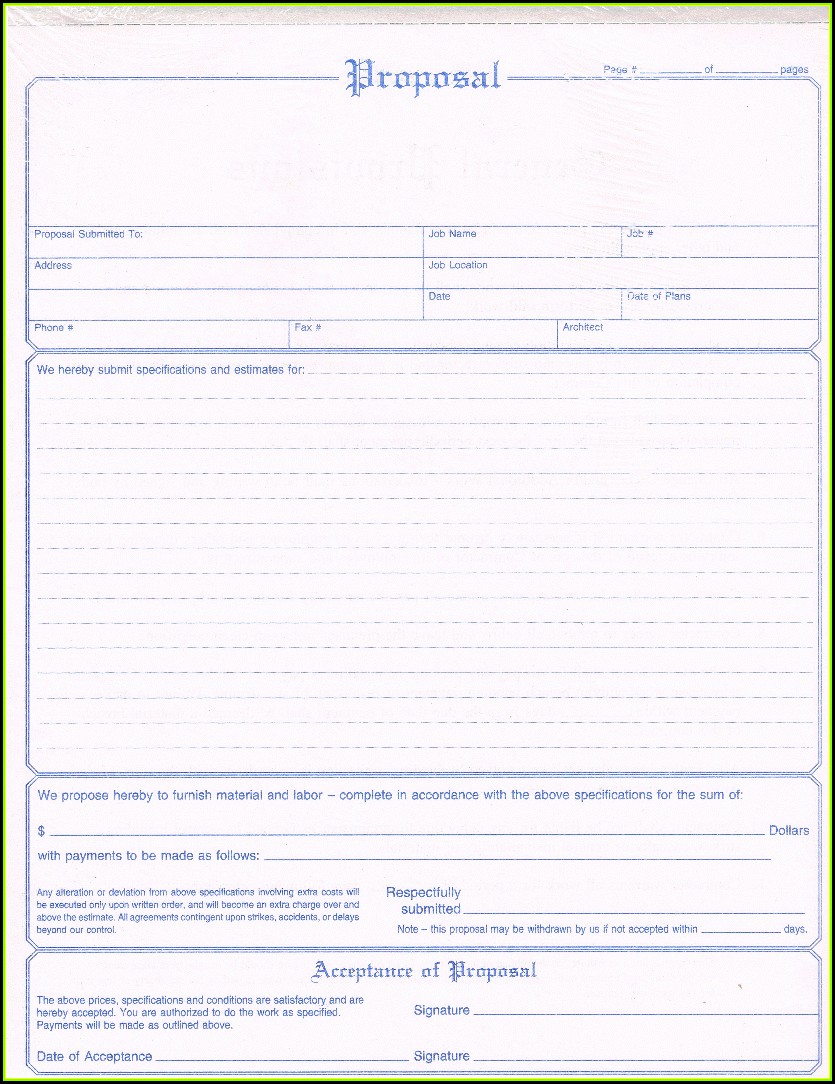 Free Printable Proposal Forms