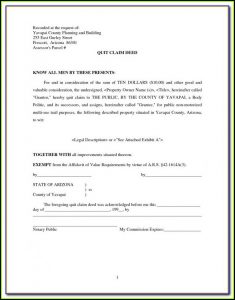 Free Printable Quit Claim Deed Form Arizona