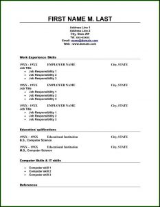 Free Printable Resume Templates Word