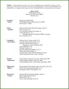 Free Resume Templates For College Admissions