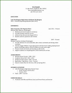 Free Resume Templates For Highschool Students With No Experience