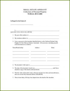 Free Small Estate Affidavit Form North Carolina