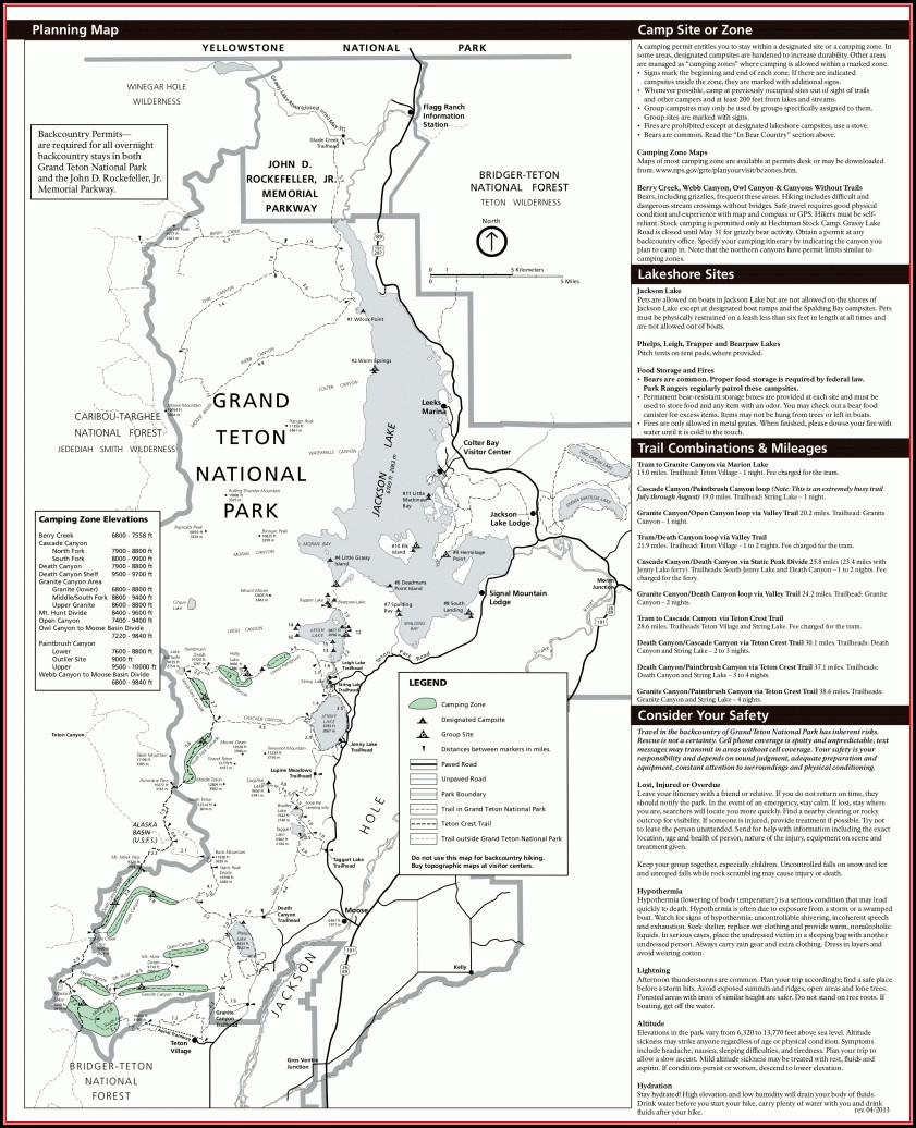 Grand Teton National Park Map Hiking Trails