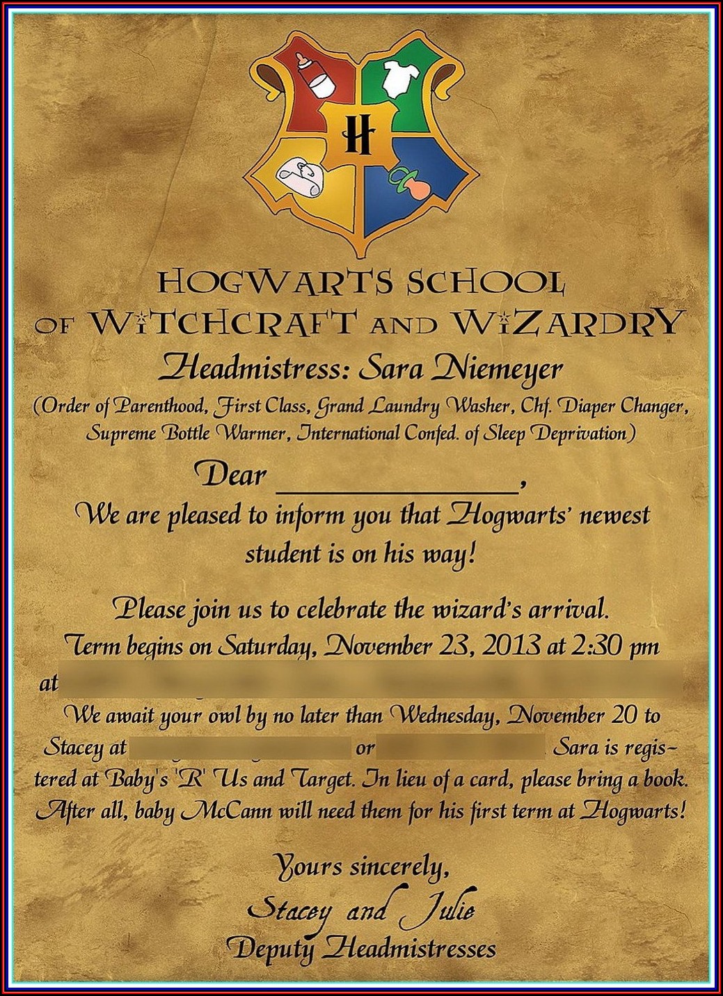 Harry Potter Invitation Template Download