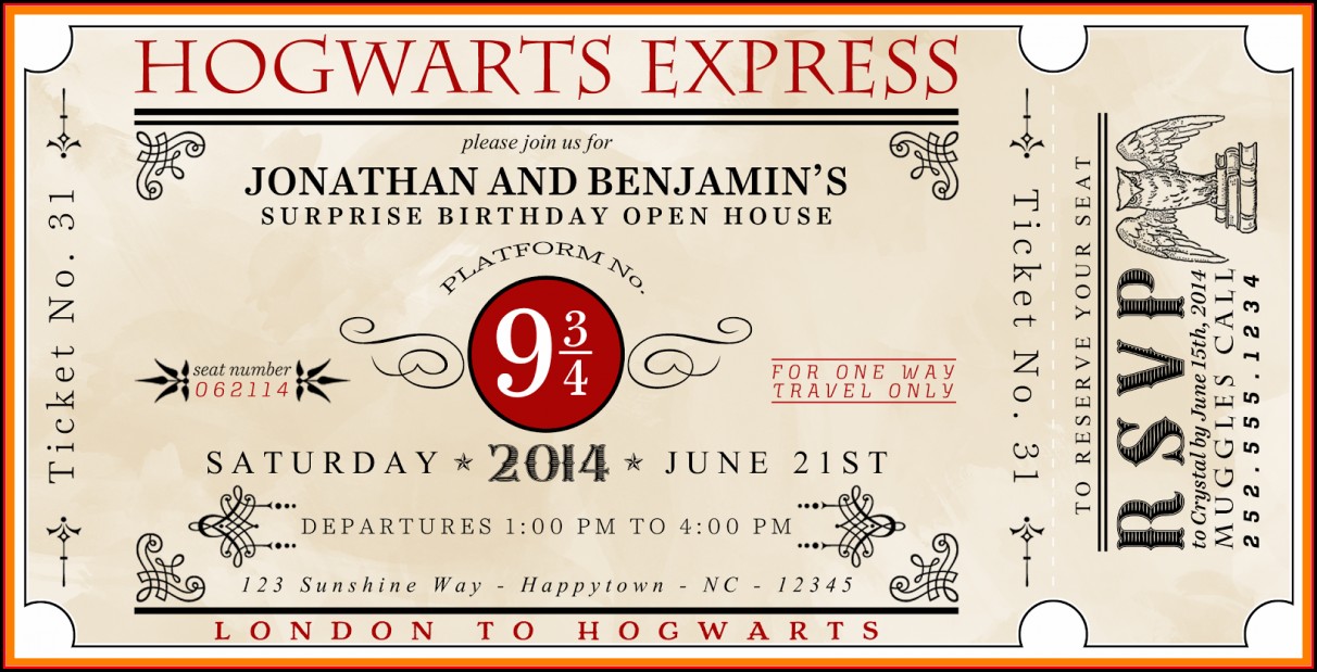 Harry Potter Invitation Template Free