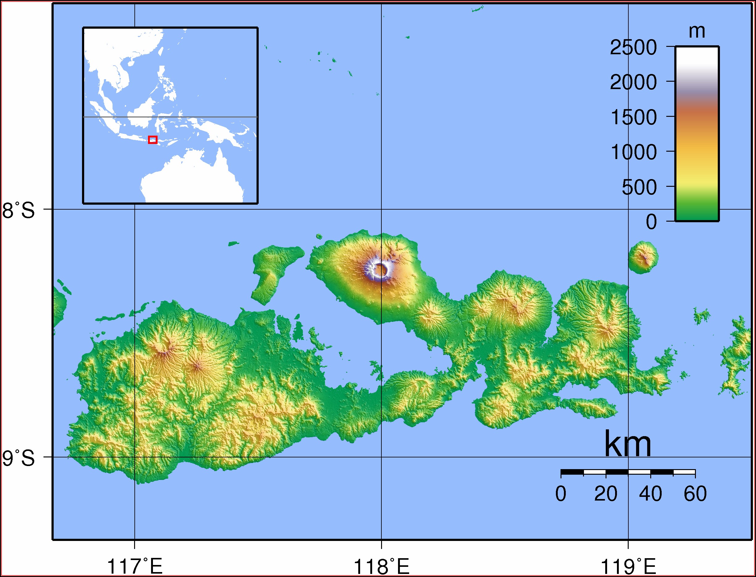 Hawaii Volcano Topographic Map