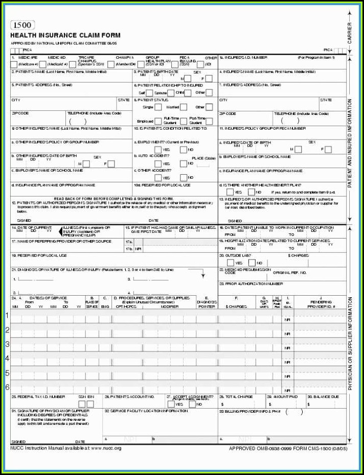 Hcfa 1500 Form Pdf Free