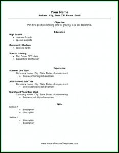 High School Resume Builder Canada