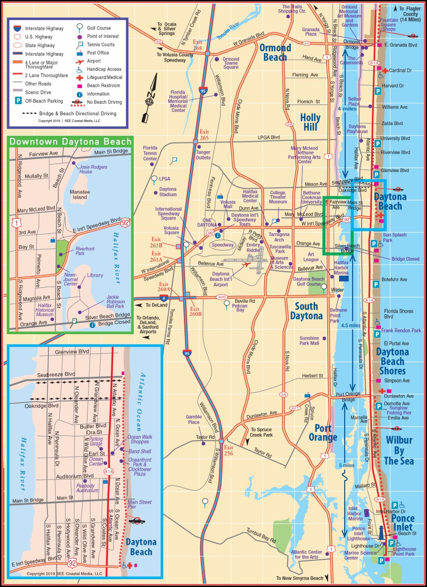 Hotels In Daytona Beach Shores Map