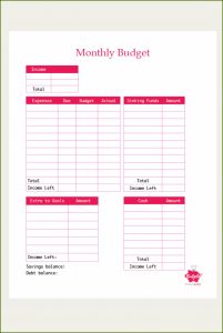 Household Budget Forms Pdf