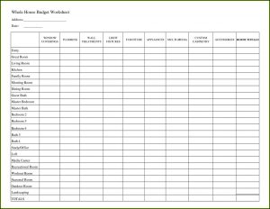 Household Budget Forms To Print