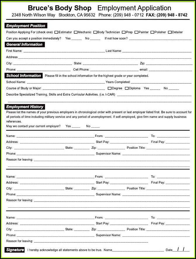 How To Fill Employment Application Form Online